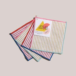 Atelier Saucier Carnival Stripe Cocktail Napkins (Set Of 4)  |  Table Linens Kitchen & Dining Table Linens