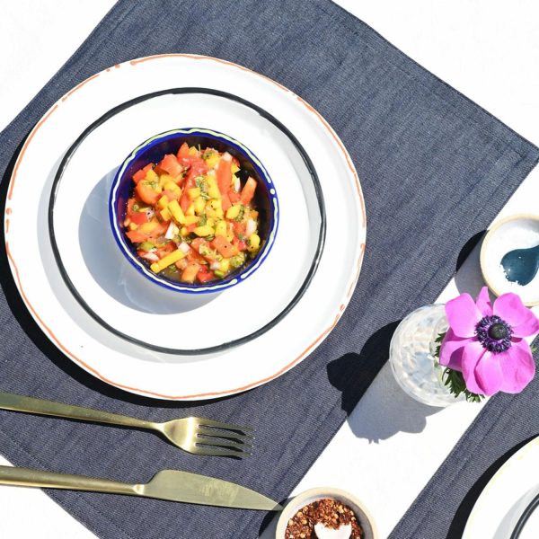 Atelier Saucier Dark Denim Placemat  |  Table Linens Kitchen & Dining Table Linens