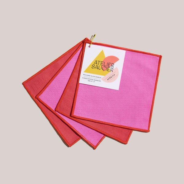 Atelier Saucier Lollipop Twill Cocktail Napkins (Set Of 4)  |  Table Linens Kitchen & Dining Table Linens