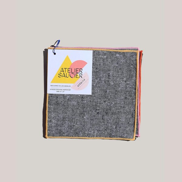 Atelier Saucier Rainbow Chambray Cocktail Napkin Set  |  Table Linens Kitchen & Dining Table Linens