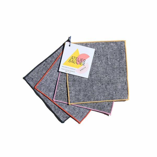 Atelier Saucier Rainbow Chambray Cocktail Napkin Set  |  Table Linens Kitchen & Dining Table Linens