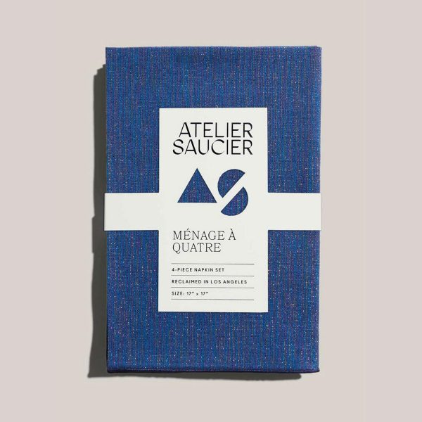 Atelier Saucier Sapphire Linen Napkin Set  |  Table Linens Kitchen & Dining Table Linens