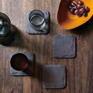 Black Slate Coasters (Set Of 4)  |  Glassware & Barware Glassware & Barware Glassware & Barware