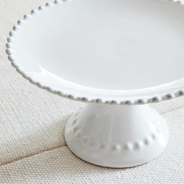 Costa Nova Pearl White Stoneware Footed Plate  |  Serveware Kitchen & Dining Serveware