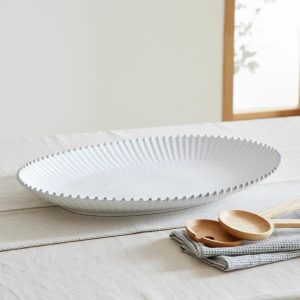 Costa Nova Pearl White Stoneware Oval Platter  |  Serveware Kitchen & Dining Serveware