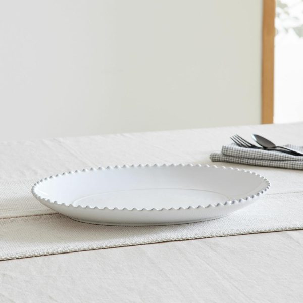 Costa Nova Pearl White Stoneware Oval Platter  |  Serveware Kitchen & Dining Serveware