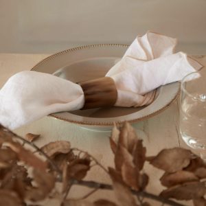 Costa Nova Round Horn Napkin Rings (Set Of 4)  |  Table Linens Kitchen & Dining Table Linens