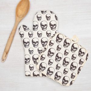 Counter Couture Skull Oven Mitt & Pot Holder  |  Kitchen Kitchen Kitchen