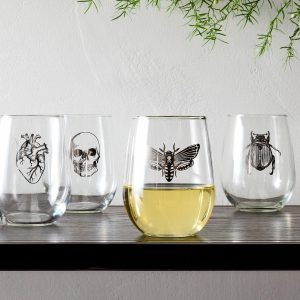 Counter Couture Spooky Stemless Wine Glass – Set Of 4  |  Glassware & Barware Glassware & Barware Glassware & Barware