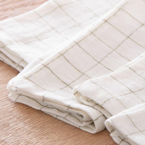 Creative Stone Washed Linen Windowpane Napkins (Set Of 4)  |  Table Linens Kitchen & Dining Table Linens