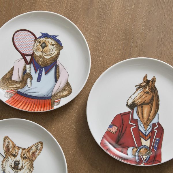 Dapper Animal Preppy Americana Salad Plates  |  Dinnerware Dinnerware Dinnerware