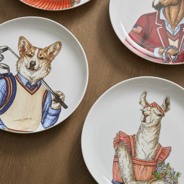 Dapper Animal Preppy Americana Salad Plates  |  Dinnerware Dinnerware Dinnerware