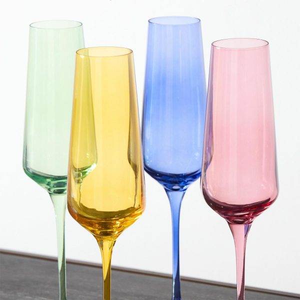 Estelle Colored Glass Champagne Flute (Set Of 6)  |  Glassware & Barware Glassware & Barware Glassware & Barware