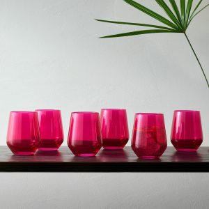 Estelle Colored Glass Stemless Wine Glass (Set Of 6)  |  Glassware & Barware Glassware & Barware Glassware & Barware