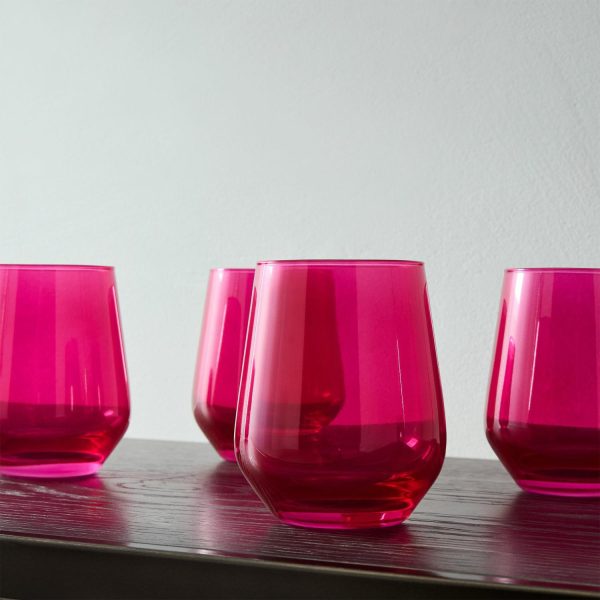 Estelle Colored Glass Stemless Wine Glass (Set Of 6)  |  Glassware & Barware Glassware & Barware Glassware & Barware