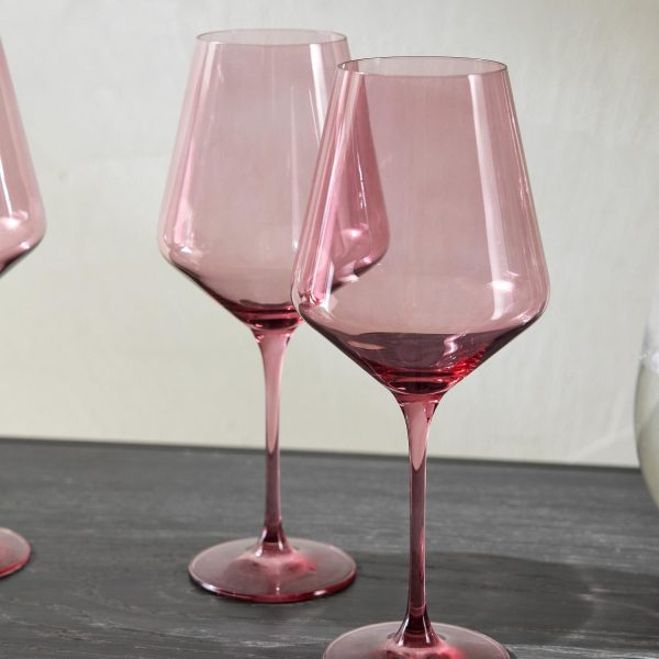 Estelle Colored Glass Stemmed Wine Glass (Set Of 6)  |  Glassware & Barware Kitchen & Dining Glassware & Barware