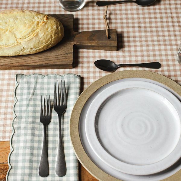 Farmhouse Pottery Petite Gingham Scalloped Napkins  |  Table Linens Kitchen & Dining Table Linens