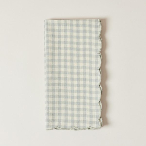 Farmhouse Pottery Petite Gingham Scalloped Napkins  |  Table Linens Kitchen & Dining Table Linens