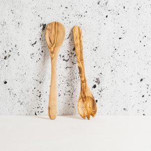 Gharyan Stoneware Olive Wood Utensils Serving Set  |  Serveware Kitchen & Dining Serveware