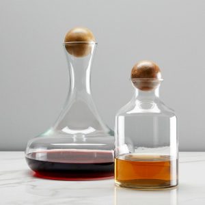 Glass Decanter With Wood Stopper,Wine Bottle  |  Glassware & Barware Glassware & Barware Glassware & Barware