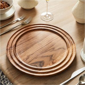 Grooved Wood Charger  |  Table Linens Kitchen & Dining Table Linens