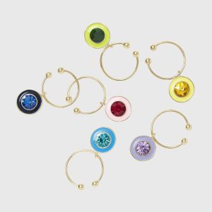 Joanna Buchanan Enamel Gem Wine Charms (Set Of 6)  |  Glassware & Barware Glassware & Barware Glassware & Barware