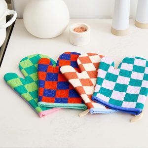 Krista Marie Young Checkered Oven Mitt  |  Kitchen Kitchen Kitchen