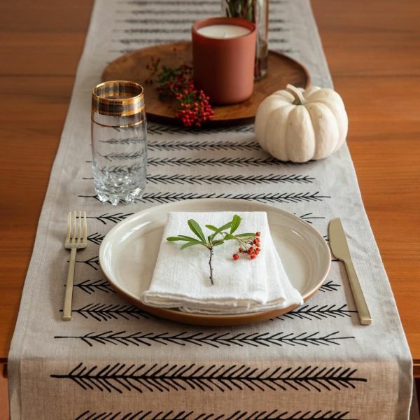 Little Korboose Black Feather Table Runner  |  Table Linens Kitchen & Dining Table Linens