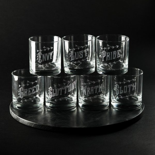 Love & Victory Seven Deadly Sins Glasses (Set Of 7)  |  Glassware & Barware Glassware & Barware Glassware & Barware