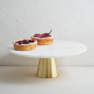 Madison Marble & Brass Cake Stand  |  Serveware Kitchen & Dining Serveware