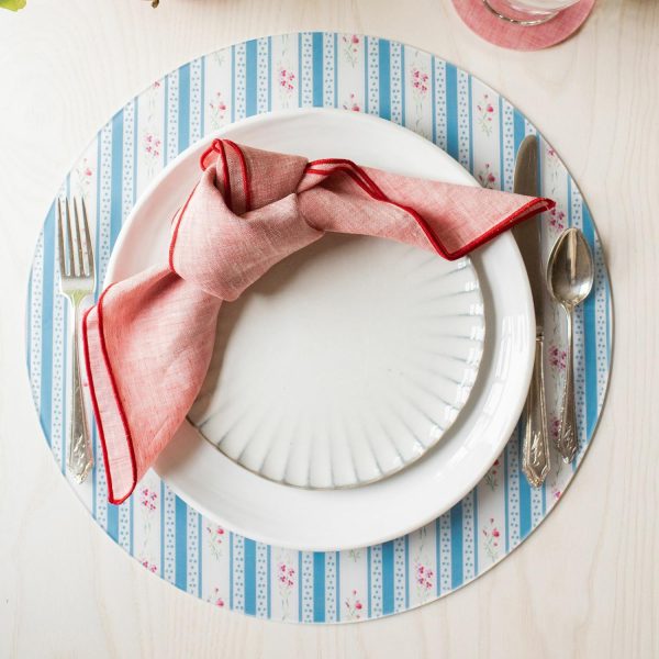 Proper Table Mabel Vintage Floral Stripe Placemat  |  Table Linens Kitchen & Dining Table Linens