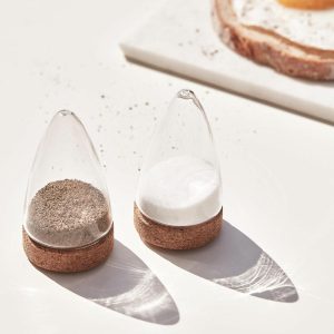 Puik Designs Glass & Cork Salt & Pepper Shaker (Set Of 2)  |  Kitchen Kitchen Kitchen