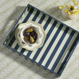 Rhode Wide Stripe Lacquer Tray  |  Serveware Kitchen & Dining Serveware