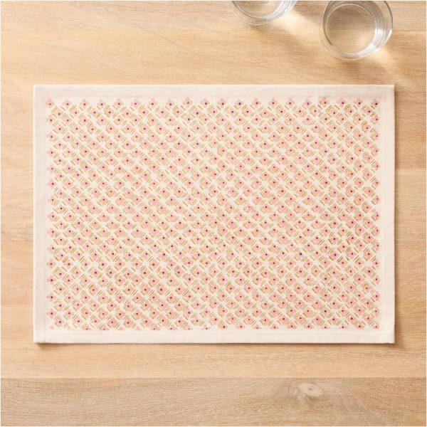 Soil To Studio Anita Block-Printed Cotton Placemats (Set Of 2)  |  Table Linens Kitchen & Dining Table Linens