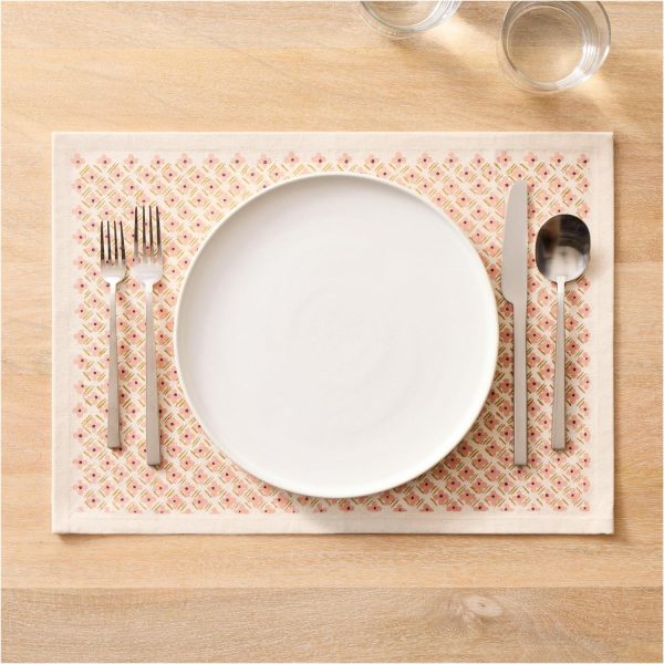 Soil To Studio Anita Block-Printed Cotton Placemats (Set Of 2)  |  Table Linens Kitchen & Dining Table Linens