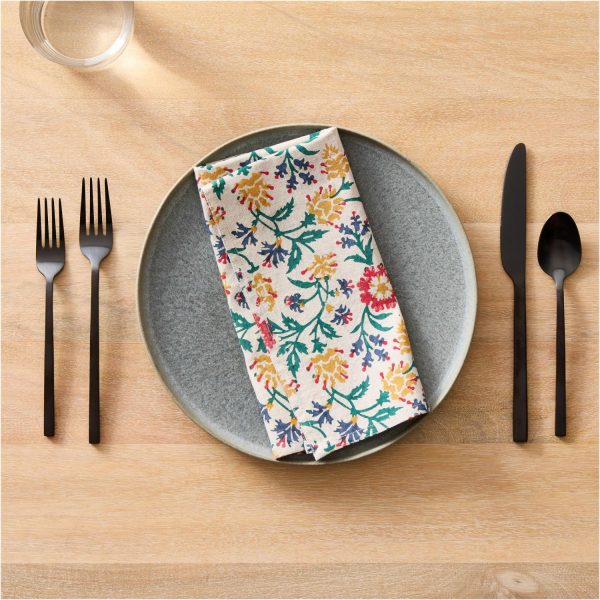 Soil To Studio Asya Block-Printed Linen Napkins (Set Of 2)  |  Table Linens Kitchen & Dining Table Linens