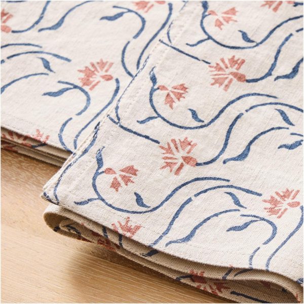 Soil To Studio Juhi Block-Printed Linen Napkins (Set Of 2)  |  Table Linens Kitchen & Dining Table Linens