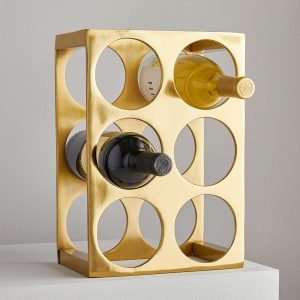 Square Brass Wine Rack  |  Glassware & Barware Glassware & Barware Glassware & Barware