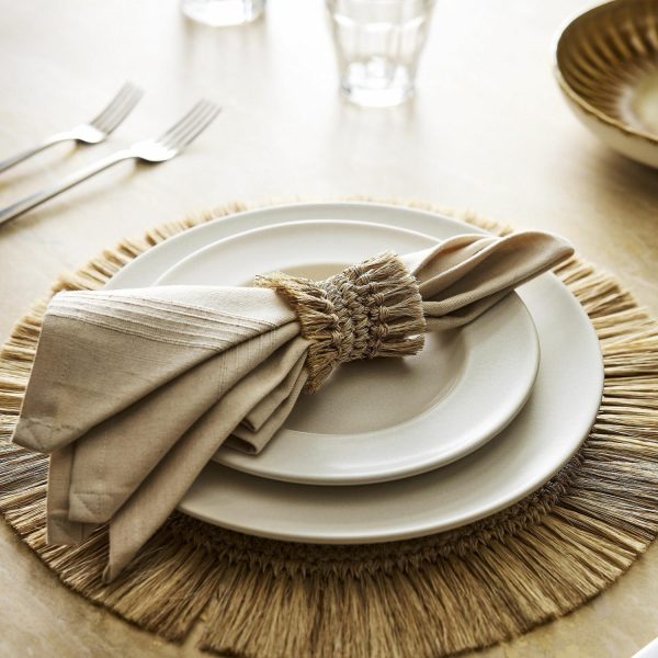 Tallo De Olivo Fique Fringe Napkin Ring  |  Table Linens Kitchen & Dining Table Linens