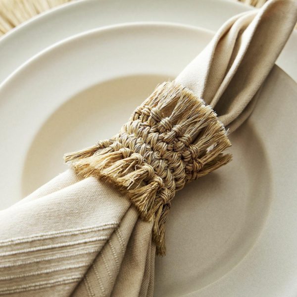 Tallo De Olivo Fique Fringe Napkin Ring  |  Table Linens Kitchen & Dining Table Linens