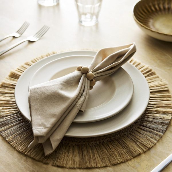 Tallo De Olivo Wooden Sphere Napkin Ring  |  Table Linens Kitchen & Dining Table Linens