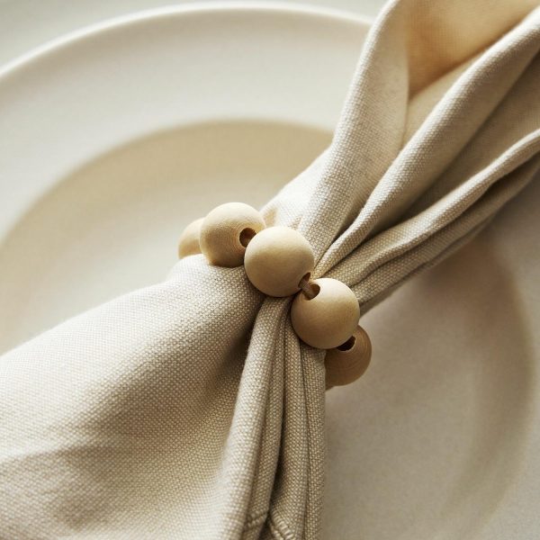 Tallo De Olivo Wooden Sphere Napkin Ring  |  Table Linens Kitchen & Dining Table Linens