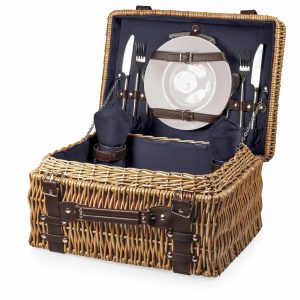 Vintage Navy Picnic Basket  |  Outdoor Kitchen & Dining Outdoor