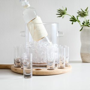 Vodka Serving Set On Paddle  |  Glassware & Barware Glassware & Barware Glassware & Barware