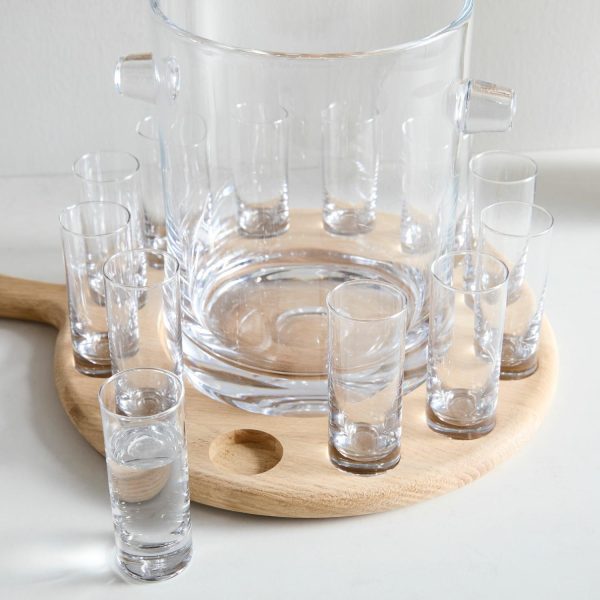 Vodka Serving Set On Paddle  |  Glassware & Barware Glassware & Barware Glassware & Barware