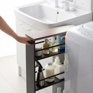 Yamazaki Slim Wood Top Rolling Storage Cart  |  Kitchen Kitchen Kitchen