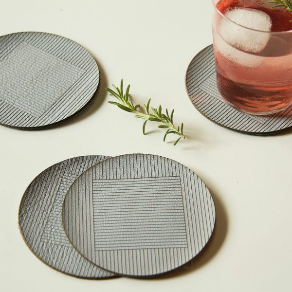 Molly M Within Leather Coasters – Set Of 4  |  Glassware & Barware Glassware & Barware Glassware & Barware