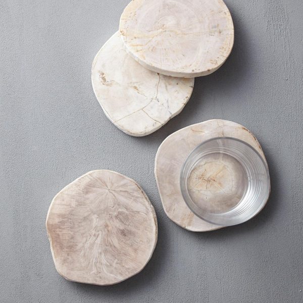 Petrified Wood Coasters (Set Of 4)  |  Glassware & Barware Glassware & Barware Glassware & Barware