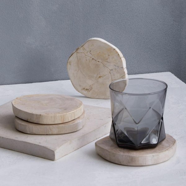 Petrified Wood Coasters (Set Of 4)  |  Glassware & Barware Glassware & Barware Glassware & Barware