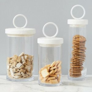 Bianca Iron & Wood Top Canisters,Small  |  Kitchen Kitchen Kitchen